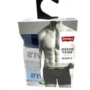 NP Levi's 3-Pack Men’s Size Boxer Brief Cotton Navy Gray 37453 0584 - Picture 1 of 3