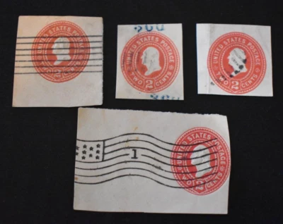 4 - 1899 - U.S. Envelope Cuts Sc# U358 2 Cent Washington - Used - Image 1 of 2