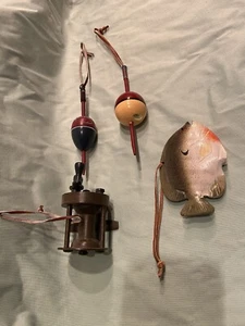Fisherman’s Ornaments Bobbers, Fish, Reel - Picture 1 of 8