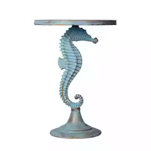 Coastal,Beach Decor Seahorse Accent Side Table- 18'' x 24''H - Picture 1 of 1