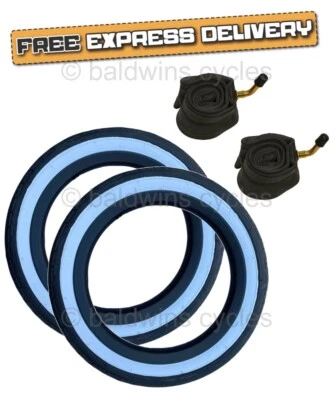 BALDY'S 2 x Phil & Teds SPORT Whitewall Kinderwagen REIFEN & RÖHREN 12 x 1,75 x 2-1/4