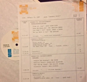 RADIO SHOW JAN GOLD 1/12/87 SHOCKING BLUE, DOORS, NEIL DIAMOND,DONOVAN, BS&T,DC5 - Picture 1 of 2