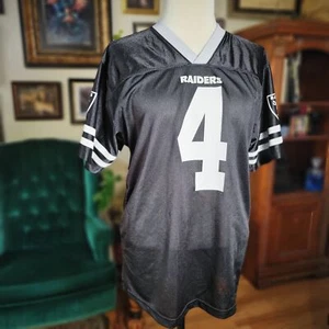 NFL Unisex Black Raiders Jersey Derek Carr 4 Short Sleeve Striped Youth - XL - Picture 1 of 6