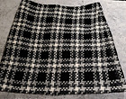 Marks Spencer Checked Skirt M&S Wool Blend In Grey Black 18" Long - Uk 10