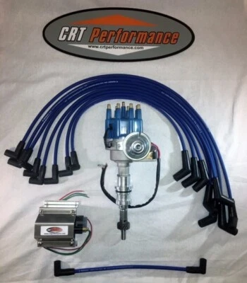 FORD SB 221 260 289 302 ELECTRONIC HEI DISTRIBUTOR BLUE + 60K Coil + HP WIRES - Image 1 of 4