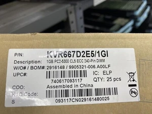 Box of 25 KVR667D2E5/1GI 1GB DDR2-667 Original -Contact us for quantity - Picture 1 of 1