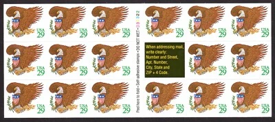 Scott #2596a Eagle & Shield Booklet of 17 Stamps - MNH - Image 1 of 2