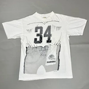Vintage 80s/90s Bo Jackson LA Raiders #34 All Over Print Single Stitch Medium - Picture 1 of 10