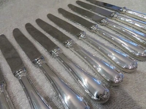 Vintage 2000 silver-plated 12 dessert knives Christofle Rubans LXVI near mint - Picture 1 of 12