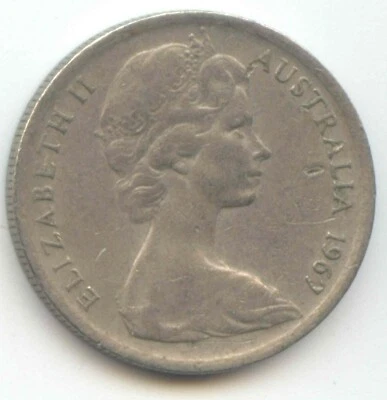 AUSTRALIA 1967 5 Cent  Echidna 75% Copper 25% Nickel - Image 1 of 2