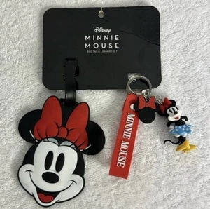 NWOT Disney Minnie Mouse Bag Tag & Lanyard Set - Picture 1 of 5