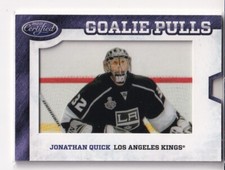 12/13 PANINI CERTIFIED JONATHAN QUICK GOALIE PULLS INSERT #GP16