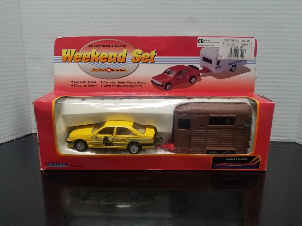 SUPER RARE WELLY Horse Trailer CAR Diecast Model The Weekend Set JOCKEY CLUB - Image 1 of 4