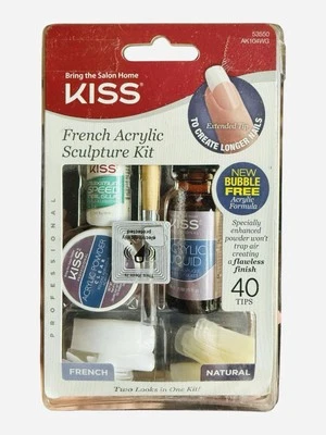 Kit de Escultura Acrílica Francesa Profesional Salón Kiss con 40 Puntas - NUEVO, PRECINTADO Foto 1 de 2