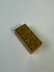 Lego 2005 50 aniversario edición limitada oro mate 2 x 4 ladrillo #3001 - Imagen 1 de 5