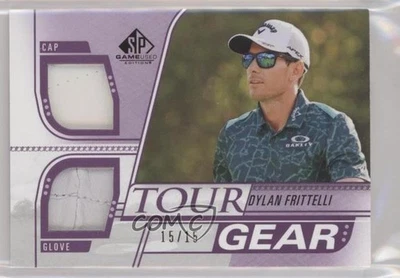 2021 SP Game Used Tour Gear Purple Cap & Glove /15 Dylan Frittelli Rookie RC - Image 1 of 2