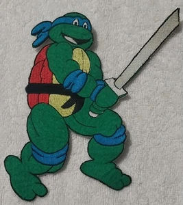 RARE Vintage LEONARDO Teenage Mutant Ninja Turtles Character Iron On Patch - Picture 1 of 3