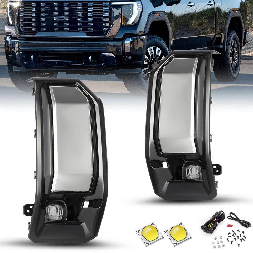 Faros antiniebla LED parachoques para GMC Sierra 2500HD 3500HD 2024 2025 con interruptor L+R Foto 1 de 4
