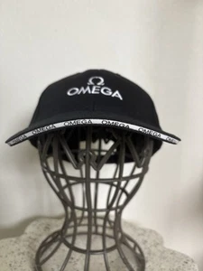 Rare Black Omega Logo Watch Collector Time Keeper Cotton Blend Adjustable Cap - Foto 1 di 9