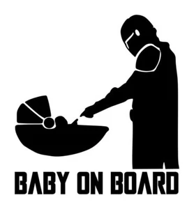 Star Wars Baby On Board Mandalorian Decal #2 5.5"x6" Choose Color - Picture 1 of 2