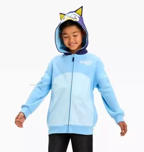 Bluey Boys Hoodie Jacket Size 4-16 Costume Halloween Zip Sweatshirt Kid Girl NWT - Picture 1 of 4