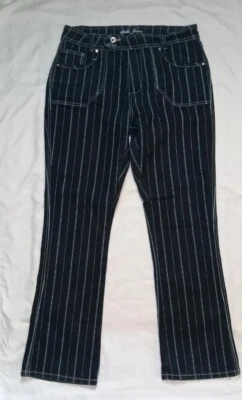 JEANS MUJER APOLLO TALLA 13/14 AZUL OSCURO Y TURQUESA CORTE BOTA RAYAS  Foto 1 de 4