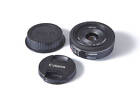 Canon EF 40mm F/2.8 STM Czarny AF Pancake Szerokokątny obiektyw z przetestowanymi nasadkami 