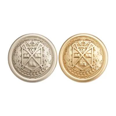 5pcs Metal Button with Emblem Design, Classic Decorative Button for Blazers - Image 1 of 3