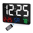 Digital Wall Clock11.5" LED Digital Alarm Clock Large Displaywith Remote Cont...