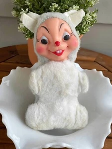 Seltenes 1950er Jahre My-Toy ""Plüschfreunde"" Gummi Gesicht fliegendes Eichhörnchen - weiß/hellgrau - Bild 1 von 7