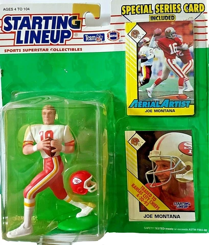 Starting Lineup 1993 Joe Montana Kansas City Chiefs with 2 Trading Cards - VGC Cover
