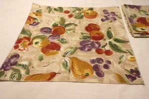 Juego de 4 servilletas cuadradas de algodón de 17" patrón de frutas nuevas sin etiquetas cena almuerzo fácil cuidado - Imagen 1 de 4