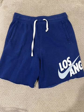 mens nike los angeles dodgers sweat shorts joggers small blue Cover