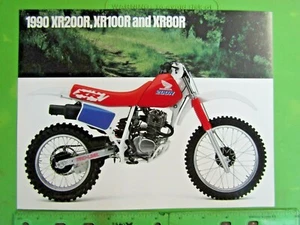 1990 HONDA XR 200 R XR 100 R XR 80 R NOS OEM DEALER'S SALES SHEET BROCHURE # 4 - Picture 1 of 2