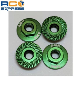Kyosho M4 Aluminum Serrated Flange nut Green (4 pieces) KYOAMR025GR - Picture 1 of 1