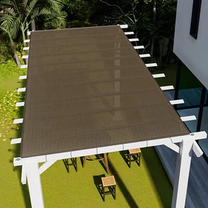 Brown 2-7ft Straight Edge Sun Shade Sail for Canopy Awning Patio Garden Yard - Picture 1 of 7