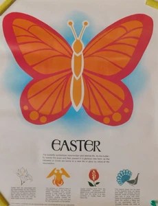 1970 17X22 POSTER VINTAGE SCUOLA DOMENICALE BIBBIA SCUOLA PASQUA LUTERANO - Foto 1 di 9