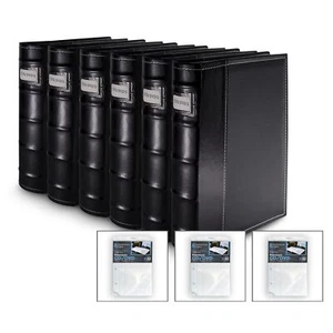 Bellagio-Italia CD/DVD Storage Binder - Black - Leather - 6 Pack Bonus Sheets - Picture 1 of 7