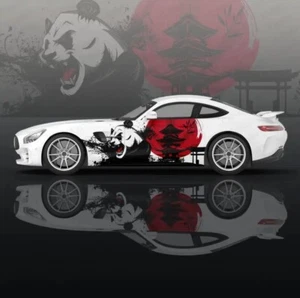Custom Samurai Livery Racing Side Wrap; JDM Inspired Panda Custom Decal Side - Foto 1 di 1