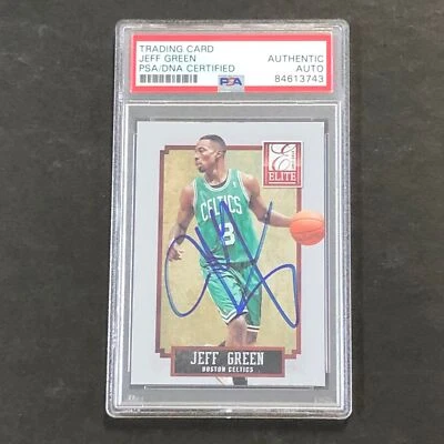 2013-14 精英篮球 #21 杰夫·格林签名卡签名 PSA/DNA Slabbed 凯尔特人队 — 第 1/2 张图片