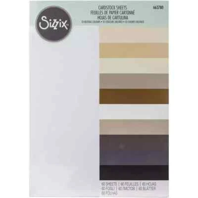 Sizzix Surfacez - Cardstock 60Pc - Neutrals 10 Colors, 663780 New - Image 1 of 3