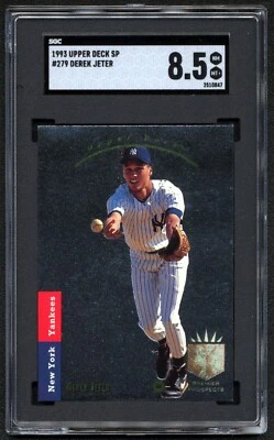 Derek Jeter 1993 Upper Deck SP SGC 8.5 Baseball Rookie Card RC Yankees MLB #279 - Image 1 of 2
