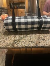 black and White Checkered XL Picnic Blanket From Amazon 79x79 Inches BRAND NEW