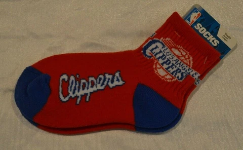 Los Angeles Clippers Retro Quarter Red Socks By FBF 1 Pair Youth Size 13,1-5 NWT Cover