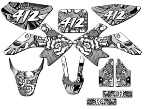 2004-2012 CRF 50 ZANY White Senge Graphics Kit Compatible with Honda - Picture 1 of 10