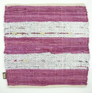 "Estera tejida pequeña SURYA material reciclado Baddie plata rosa magenta 18""x19""" - Imagen 1 de 8