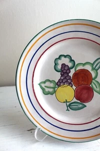 Vintage Art Deco Faience Plate Hand Painted Rustic Fruit Perugia Italy 10 in - Picture 1 of 9