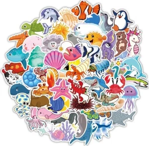 40 Pieces Ocean Life Waterproof Stickers for Wall, Laptop, Scrapbook, Notebook - Picture 1 of 4