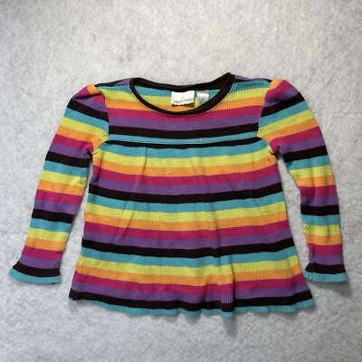 Jumping Beans Girl’s Multicolor Striped Thermal Long Sleeve Sweater Sz 4 - Image 1 of 4