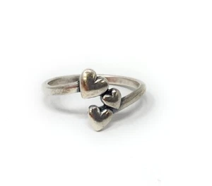 James Avery 925 Sterling Silver Gathered Hearts Ring Size 8.5 - Picture 1 of 4